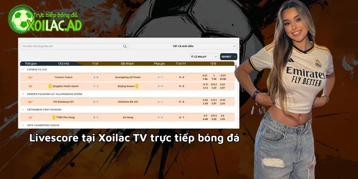 Livescore tại Xoilac Tv trực tiếp bóng đá